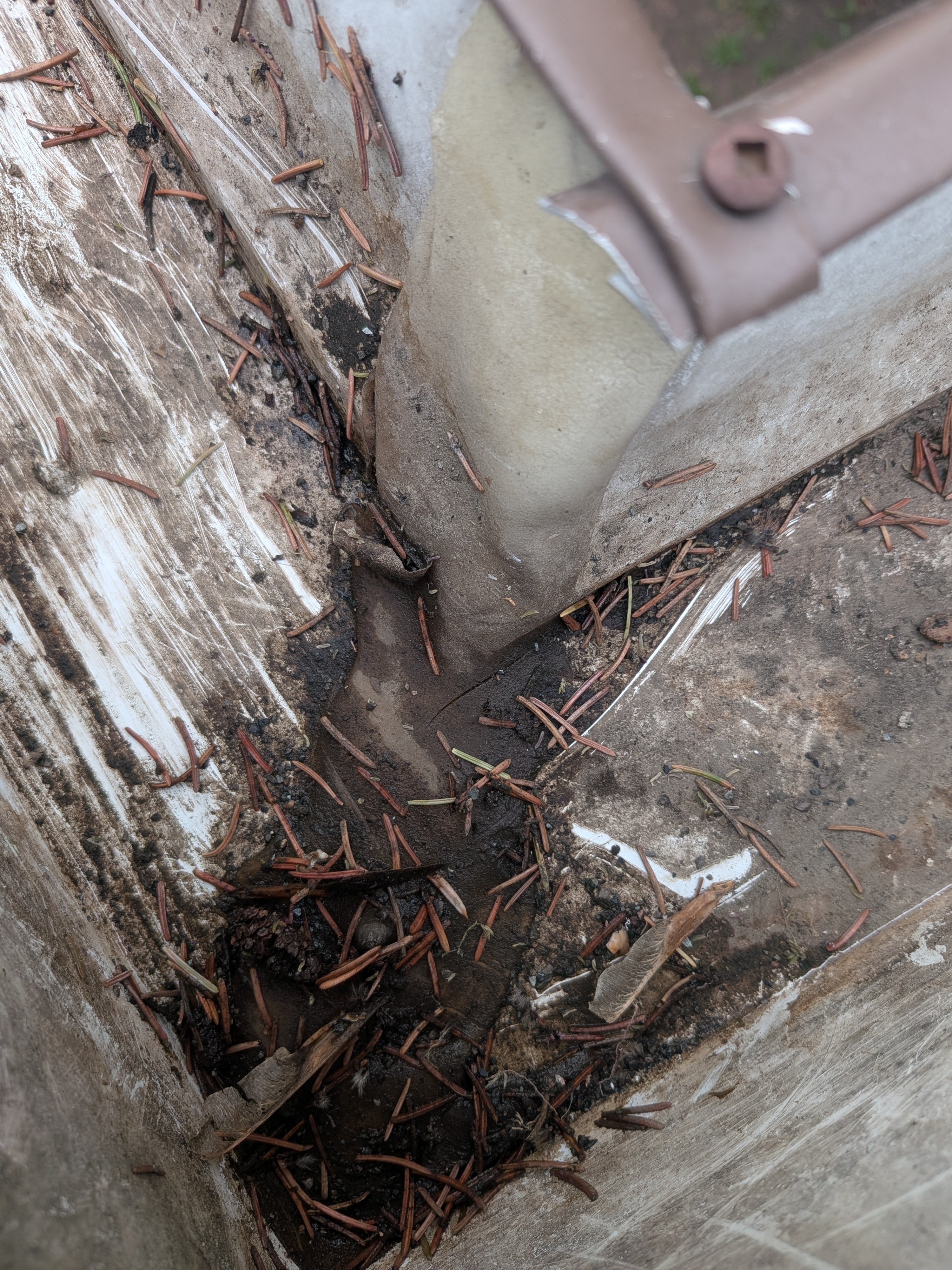 Gutter resealing work on residential eavestrough